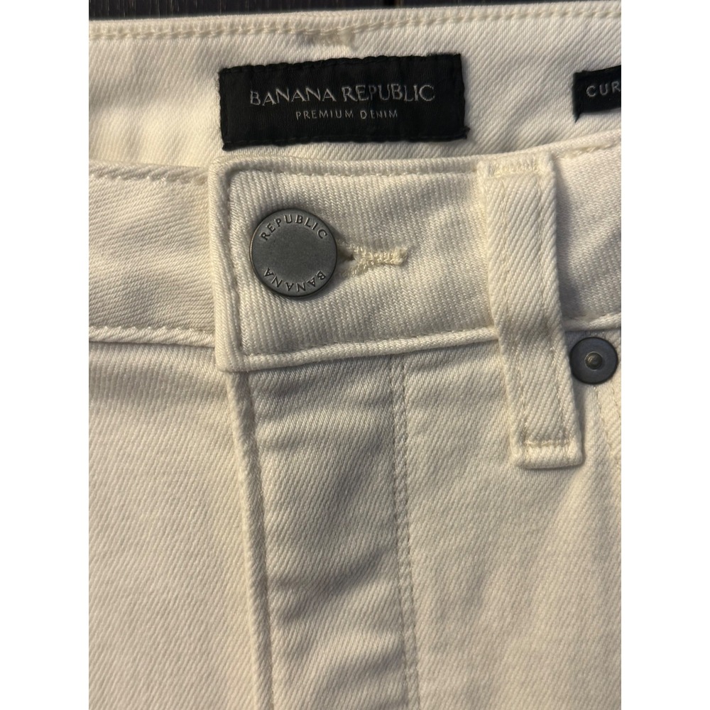 Banana Republic Curvy Skinny Ankle Jeans Womens 28L White Mid Rise Premium Denim - Picture 8 of 8